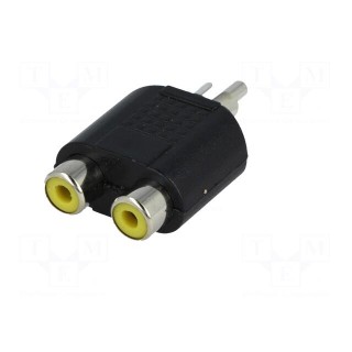 T adapter | RCA socket x2,RCA plug | mono
