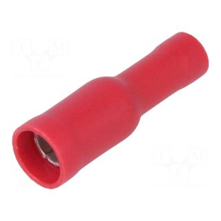 Terminal: round | female | Ø: 4mm | 0.5÷1mm2 | crimped | insulated | red