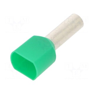 Tip: bootlace ferrule | insulated,double | copper | 6mm2 | 14mm | green