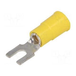 Fork terminal | M3,5 | Ø: 3.66mm | crimped | for cable | insulated