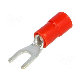 Tip: fork | M3,5 | Ø: 3.7mm | 0.25÷1.5mm2 | crimped | for cable | tinned