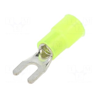 Tip: fork | M3,5 | Ø: 3.7mm | 4÷6mm2 | crimped | for cable | insulated