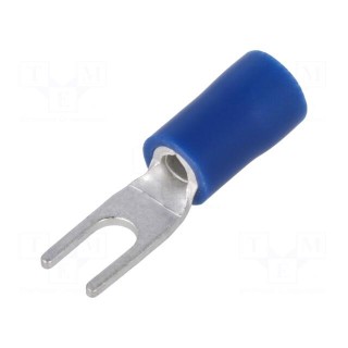 Fork terminal | M3 | Ø: 3.2mm | 1.5÷2.5mm2 | crimped | for cable | blue
