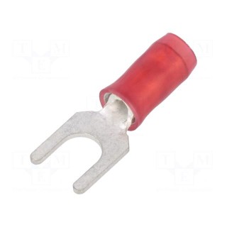 Fork terminal | M4 | Ø: 4.3mm | 0.26÷1.65mm2 | crimped | for cable | red