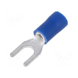 Fork terminal | M4 | Ø: 4.3mm | 1.5÷2.5mm2 | crimped | for cable | blue
