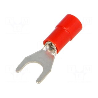 Fork terminal | M5 | Ø: 5.2mm | 0.25÷1.5mm2 | crimped | for cable | red