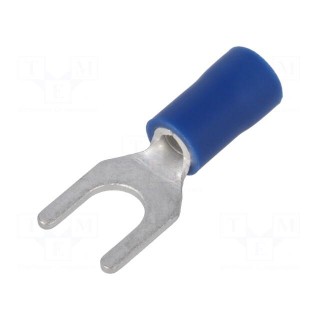 Fork terminal | M5 | Ø: 5.3mm | 1.5÷2.5mm2 | crimped | for cable | blue