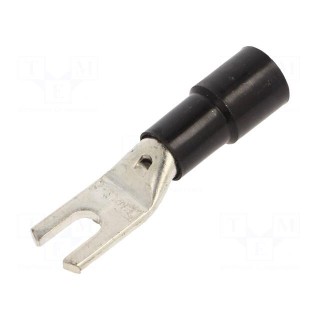 Tip: fork | M5 | Ø: 5.3mm | 16mm2 | crimped | for cable | insulated | tinned