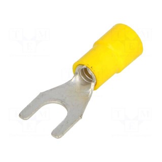 Fork terminal | M6 | Ø: 6.3mm | 4÷6mm2 | crimped | for cable | insulated
