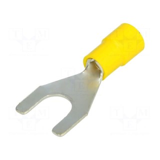 Fork terminal | M8 | Ø: 8.2mm | 4÷6mm2 | crimped | for cable | insulated