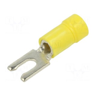 Tip: fork | Ø: 3.5mm | 4÷6mm2 | crimped | for cable | insulated | tinned