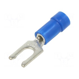 Tip: fork | Ø: 4mm | 1.5÷2.5mm2 | crimped | for cable | insulated | tinned