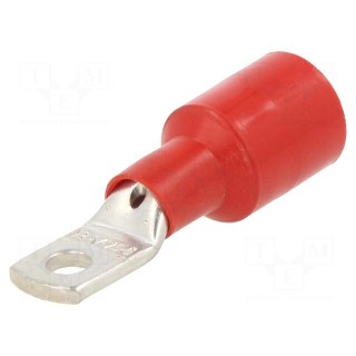Tip: ring | 6.3mm | M6 | 25mm2 | crimped | for cable | insulated | red
