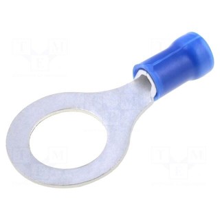 Ring terminal | M10 | Ø: 10.5mm | 1.25÷2mm2 | crimped | for cable | blue