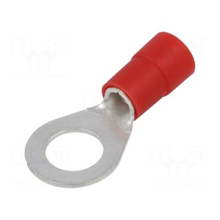 Tip: ring | M10 | Ø: 11mm | 10mm2 | crimped | for cable | insulated | tinned
