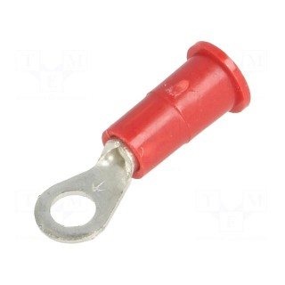Ring terminal | M3,5 | Ø: 3.66mm | crimped | for cable | insulated | red