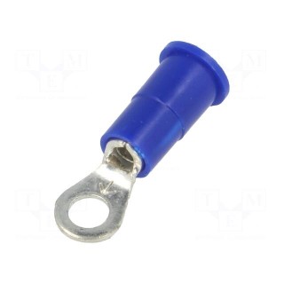 Ring terminal | M3,5 | Ø: 3.66mm | crimped | for cable | insulated | blue