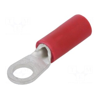 Ring terminal | M3,5 | Ø: 3.7mm | 0.5÷1.5mm2 | crimped | for cable | red