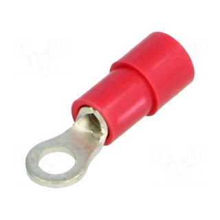 Ring terminal | M3 | Ø: 3.2mm | 0.25÷1.5mm2 | crimped | for cable | red