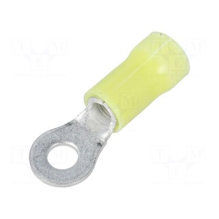 Ring terminal | M4 | Ø: 4.17mm | 3÷6mm2 | crimped | for cable | insulated