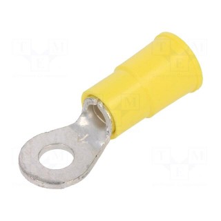 Ring terminal | M4 | Ø: 4.32mm | crimped | for cable | insulated | tinned