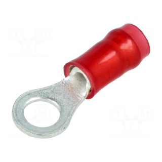 Ring terminal | M4 | Ø: 4.34mm | 0.3÷1.42mm2 | crimped | for cable | red
