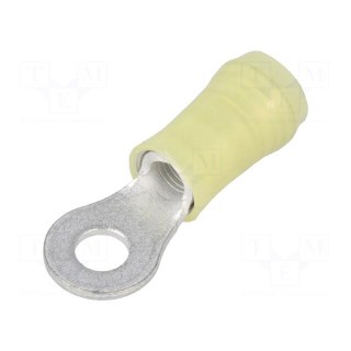 Ring terminal | M4 | Ø: 4.34mm | 3÷6mm2 | crimped | for cable | insulated