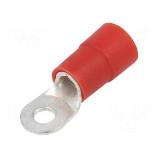 Tip: ring | M4 | Ø: 4.3mm | 10mm2 | crimped | for cable | insulated | tinned