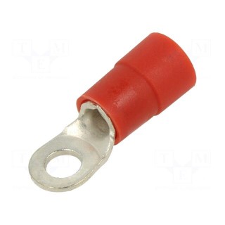 Tip: ring | M5 | Ø: 5.3mm | 10mm2 | crimped | for cable | insulated | tinned