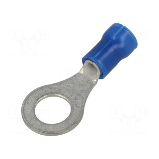 Tip: ring | M6 | 1÷2.5mm2 | crimped | for cable | insulated | tinned | blue