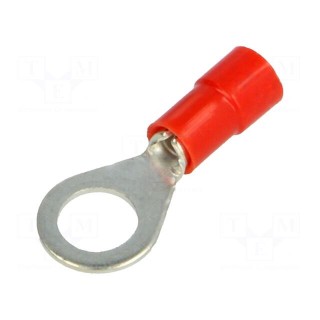Ring terminal | M6 | Ø: 6.2mm | 0.25÷1.5mm2 | crimped | for cable | red