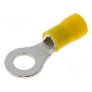 Ring terminal | M6 | Ø: 6.4mm | 4÷6mm2 | crimped | for cable | insulated
