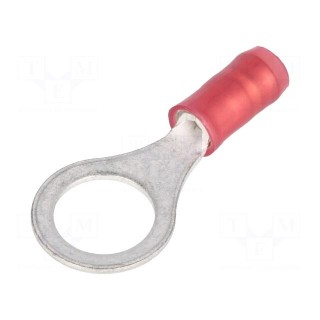 Ring terminal | M8 | Ø: 7.92mm | 0.3÷1.42mm2 | crimped | for cable | red
