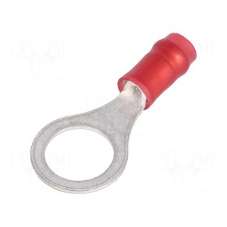 Ring terminal | M8 | Ø: 7.92mm | 0.3÷1.42mm2 | crimped | for cable | red
