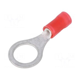 Ring terminal | M8 | Ø: 8.3mm | 0.3÷1.42mm2 | crimped | for cable | red