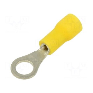 Tip: ring | Ø: 2.5mm | crimped | for cable | insulated | tinned | yellow