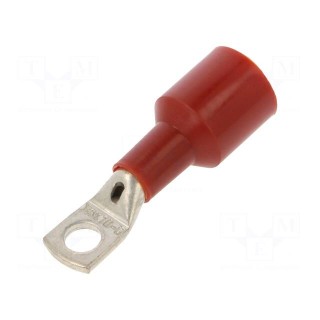 Tip: ring tube | M6 | Ø: 6.3mm | 10mm2 | crimped | for cable | insulated