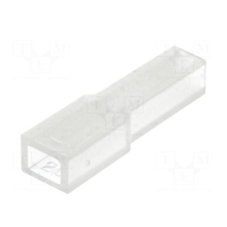 Terminals cover | female | for push-on 2,8mm connectors | ways: 1