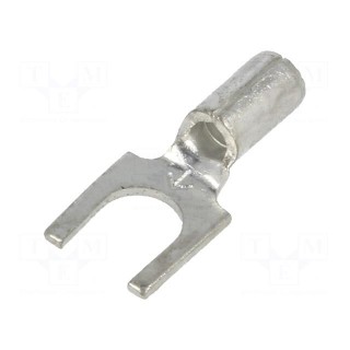 Fork terminal | M4,5 | crimped | for cable | non-insulated | copper
