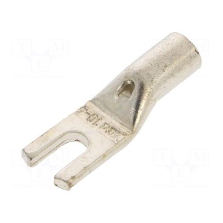 Tip: fork | M4 | 10mm2 | crimped | for cable | non-insulated | tinned