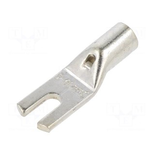 Tip: fork | M4 | 16mm2 | crimped | for cable | non-insulated | tinned