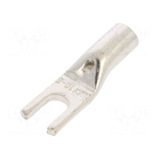 Tip: fork | M5 | 10mm2 | crimped | for cable | non-insulated | tinned