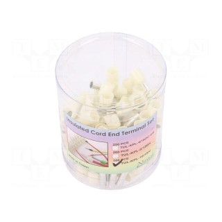Kit: bootlace ferrules | insulated | 10mm2 | 18mm | Colour: ivory