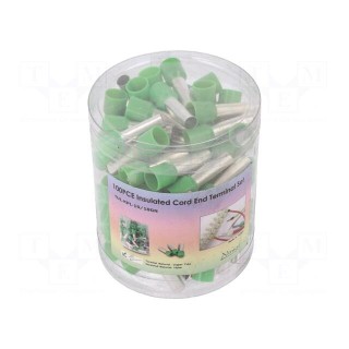 Kit: bootlace ferrules | insulated | 16mm2 | 18mm | Colour: green