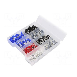Kit: bootlace ferrules | insulated | crimped | for cable | 370pcs.