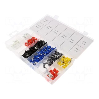 Kit: bootlace ferrules | insulated | crimped | for cable | 685pcs.