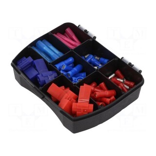 Kit: splice terminals | insulated | crimped | for cable | 90pcs.