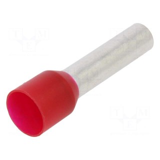 Tip: bootlace ferrule | insulated | 10mm2 | 18mm | tinned | crimped