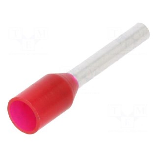 Tip: bootlace ferrule | insulated | 1mm2 | 10mm | tinned | crimped | red