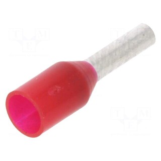Tip: bootlace ferrule | insulated | 1mm2 | 6mm | tinned | crimped | red
